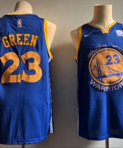 Men's Golden State Warriors #23 Draymond Green Blue Icon Edition Swingman Stitched NBA Jersey
