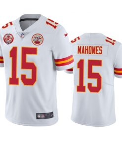 Men's Kansas City Chiefs #15 Patrick Mahomes White 2019 60th Anniversary Limited Stitched NFL Jersey