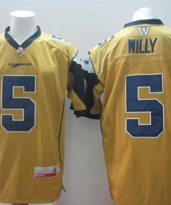 Blue Bombers #5 Drew Willy Gold Stitched CFL Jersey