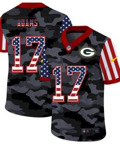 Men's Green Bay Packers #17 Davante Adams 2020 Camo USA Flag Limited Stitched NFL Jersey