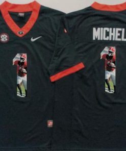Bulldogs #1 Sony Michel Black Player Fashion Stitched NCAA Jersey
