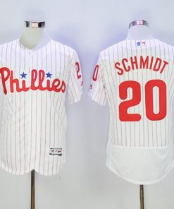 Phillies #20 Mike Schmidt White(Red Strip) Flexbase Authentic Collection Stitched MLB Jersey