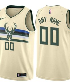 Men's Milwaukee Bucks Customized Cream City Edition Stitched NBA Jersey