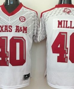 Aggies #40 Von Miller White SEC Patch Stitched NCAA Jersey
