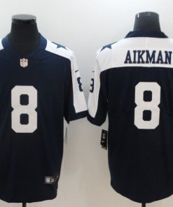 Men's Nike Dallas Cowboys #8 Troy Aikman Navy Blue Thanksgiving Vapor Untouchable Throwback Limited Stitched NFL Jersey