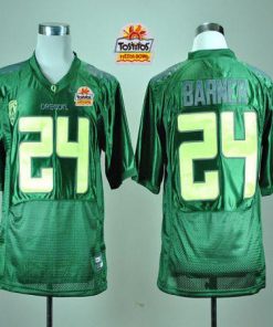 Ducks #24 Kenjon Barner Green With PAC-12 Patch Tostitos Fiesta Bowl Stitched NCAA Jersey