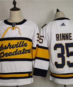 Men's Nashville Predators #35 Pekka Rinne White Stitched NHL Jersey