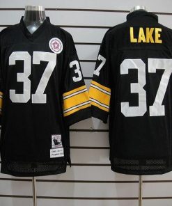 Mitchell And Ness Steelers #37 Carnell Lake Black Stitched NFL Jersey