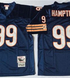 Mitchell&Ness Bears #99 Dan Hampton Blue Small No. Throwback Stitched NFL Jersey