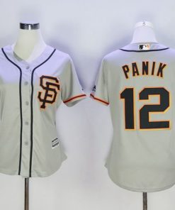 Giants #12 Joe Panik Grey Road 2 Women's Stitched MLB Jersey