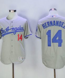 Dodgers #14 Enrique Hernandez Grey Flexbase Authentic Collection Road Stitched MLB Jersey