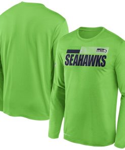 Men's Seattle Seahawks 2020 Green Sideline Impact Legend Performance Long Sleeve NFL T-Shirt