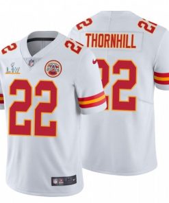 Men's Kansas City Chiefs #22 Juan Thornhill White 2021 Super Bowl LV Limited Stitched NFL Jersey