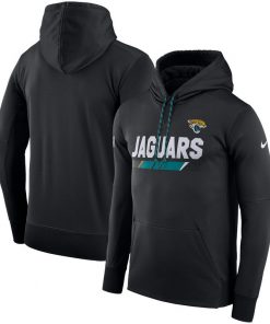 Men's Jacksonville Jaguars Nike Black Sideline Team Name Performance Pullover Hoodie