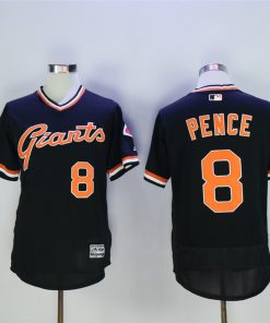 Men's San Franciscoc Giants #8 Hunter Pence Black Throwback Flexbase Stitched MLB Jersey