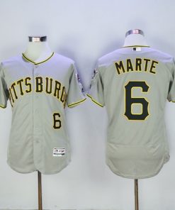 Pirates #6 Starling Marte Grey Flexbase Authentic Collection Stitched MLB Jersey