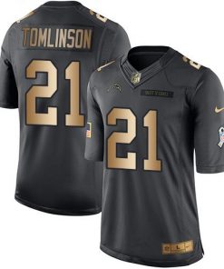 Nike Chargers #21 LaDainian Tomlinson Black Men's Stitched NFL Limited Gold Salute To Service Jersey