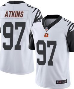 Nike Bengals #97 Geno Atkins White Men's Stitched NFL Limited Rush Jersey