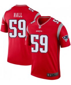 Men's New England Patriots #59 Terez Hall Red Stitched NFL Jersey