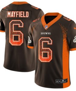 Men's Browns #6 Baker Mayfield Brown 2018 Drift Fashion Color Rush Limited Stitched NFL Jersey