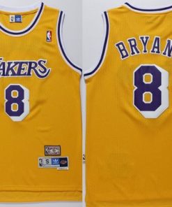 Lakers #8 Kobe Bryant Gold Throwback Stitched NBA Jersey