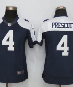 Nike Cowboys #4 Dak Prescott Navy Blue Thanksgiving Throwback Women's Stitched NFL Limited Jersey