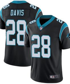 Men's Carolina Panthers #28 Mike Davis Black Vapor Untouchable Limited Stitched NFL Jersey