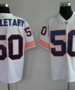 Mitchell & Ness Bears #50 Mike Singletary White With Big Number Bear Patch Stitched Throwback NFL Jersey
