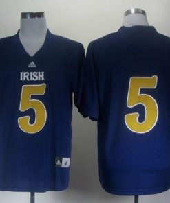 Fighting Irish #5 Everett Golson Navy Blue Shamrock Series Stitched NCAA Jersey