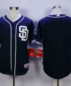 Padres Blank Dark Blue Cool Base Stitched MLB Jersey