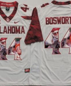 Sooners #44 Brian Bosworth White Player Fashion Stitched NCAA Jersey