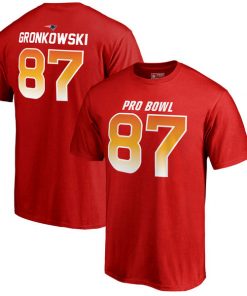 Patriots Rob Gronkowski AFC Pro Line 2018 NFL Pro Bowl Red T-Shirt