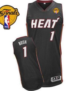 Heat Finals Patch #1 Chris Bosh Revolution 30 Black Stitched NBA Jersey