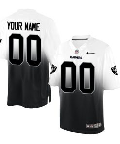Men's Raiders ACTIVE PLAYER White/Black Fadeaway Limited Stitched NFL Jersey