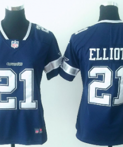 Women's Nike Dallas Cowboys #21 Ezekiel Elliott Navy Blue Untouchable Limited Stitched NFL Jersey