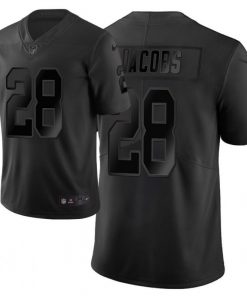 Men's Oakland Raiders #28 Josh Jacobs Black Vapor City Edition Limited Stitched NFL Jersey