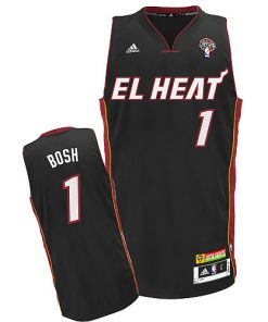Latin Nights Heat #1 Chris Bosh Black Stitched NBA Jersey