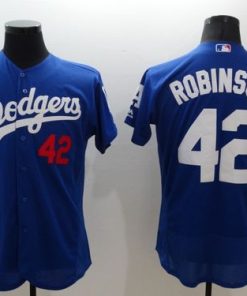 Dodgers #42 Jackie Robinson Blue Flexbase Authentic Collection Stitched MLB Jersey