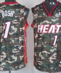 Heat #1 Chris Bosh Camo Stealth Collection Stitched NBA Jersey