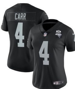 Women's Las Vegas Raiders Black #4 Derek Carr 2020 Inaugural Season Vapor Untouchable Limited Stitched Jersey(Run Small)