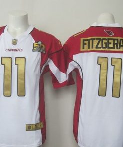 Nike Cardinals #11 Larry Fitzgerald White Super Bowl 50 Collection Men's Stitched NFL Elite Jersey