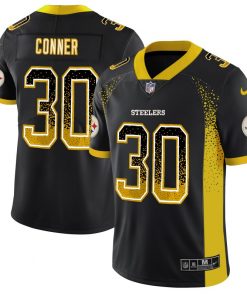 Men's Pittsburgh Steelers #30 James Conner Black 2018 Drift Fashion Color Rush Limited Stitched NFL Jersey