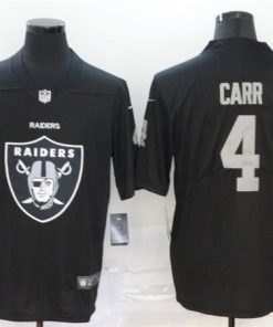 Men's Oakland Raiders #4 Derek Carr 2020 Team Big Logo Black Limited NFL Stitched Jersey