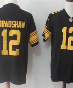 Men's Nike Pittsburgh Steelers #12 Terry Bradshaw Black Limited Rush Stitched NFL Jersey