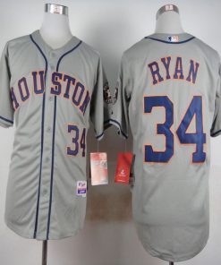 Astros #34 Nolan Ryan Grey Cool Base Stitched MLB Jersey