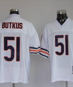 Mitchell & Ness Bears #51 Dick Butkus White Stitched Throwback NFL Jersey