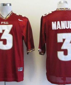 Seminoles #3 E.J Manuel Red Stitched NCAA Jersey