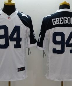 Nike Cowboys #94 Randy Gregory White Thanksgiving Throwback Men's Stitched NFL Limited Jersey