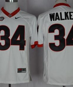 Bulldogs #34 Herschel Walker White Limited SEC Patch Stitched NCAA Jersey