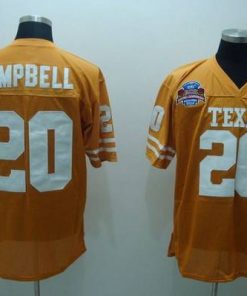 Longhorns #20 Earl Campbell Orange Stitched NCAA Jersey